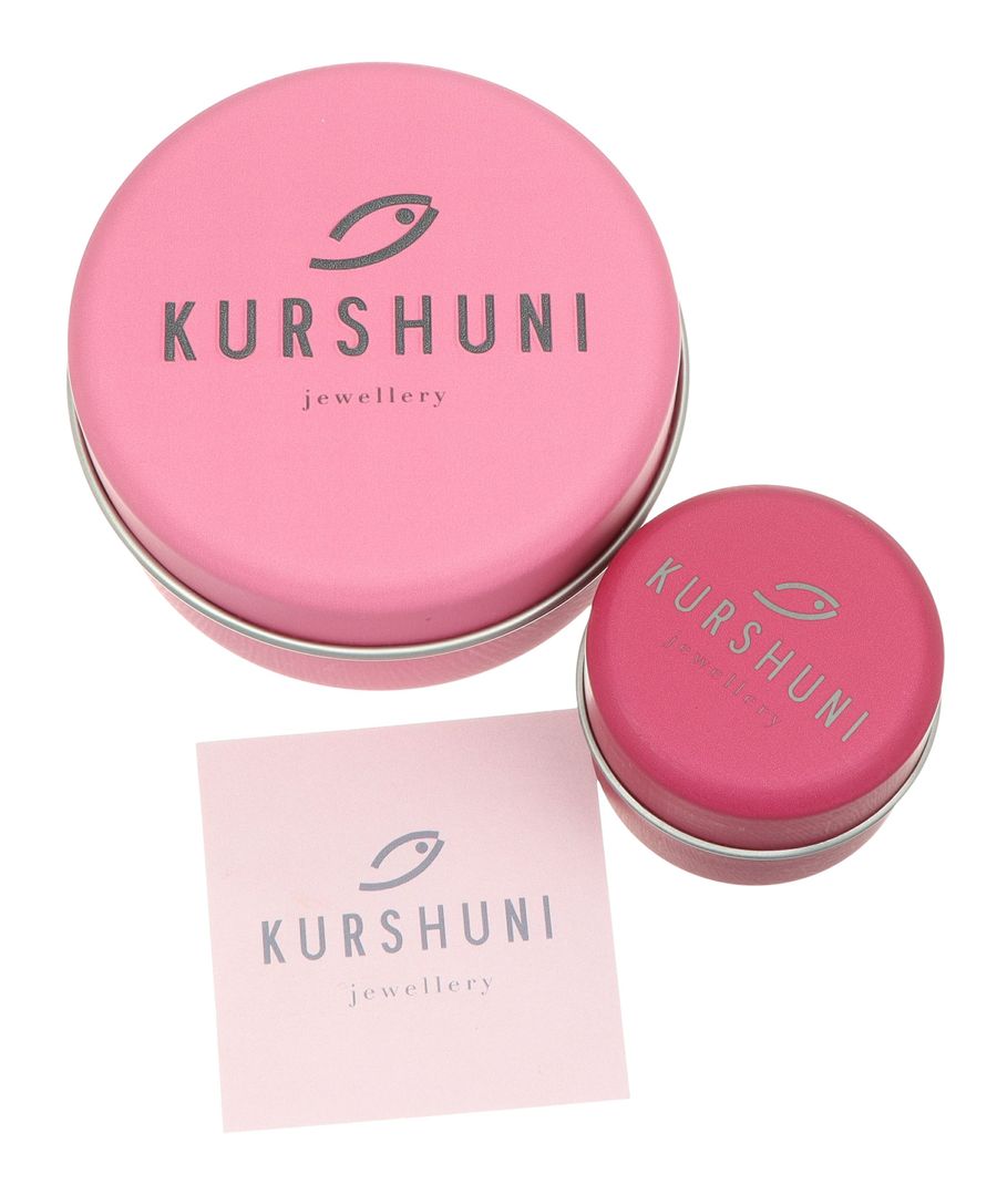 Kurshuni Orecchini cerchio con zirconi bianchi - Image 2