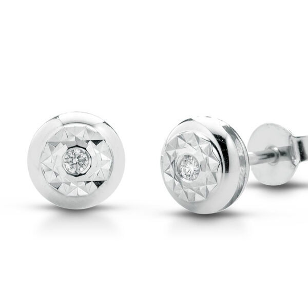 GDG Jewels orecchini punto luce in oro bianco 750 con diamanti di colore bianco