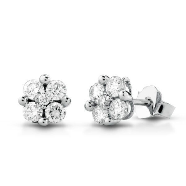 GDG Jewels orecchini a lobo in oro bianco 750 con diamanti bianchi