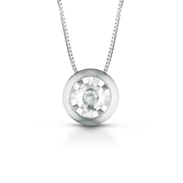 GDG Jewels collana veneziana in oro bianco 750 con diamanti bianchi