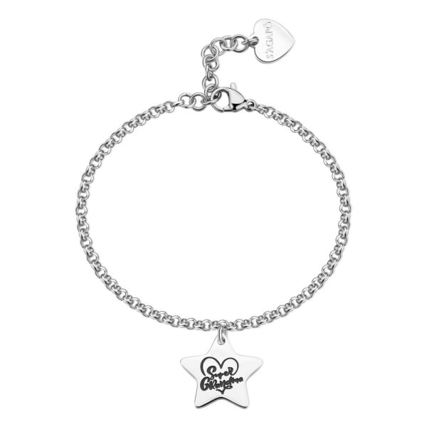 Sagapò Bracciale catena con ciondolo stella e scritta super grandma