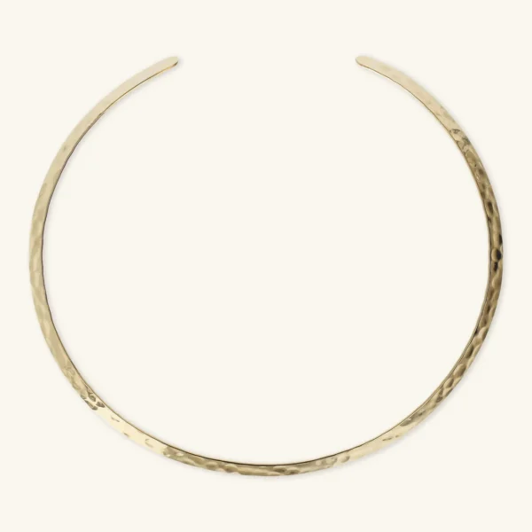 Etrusca Gioielli Collana choker rigida placcata oro martellata