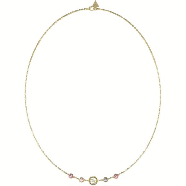 Guess Collana a catena dorata con pendenti fucsia