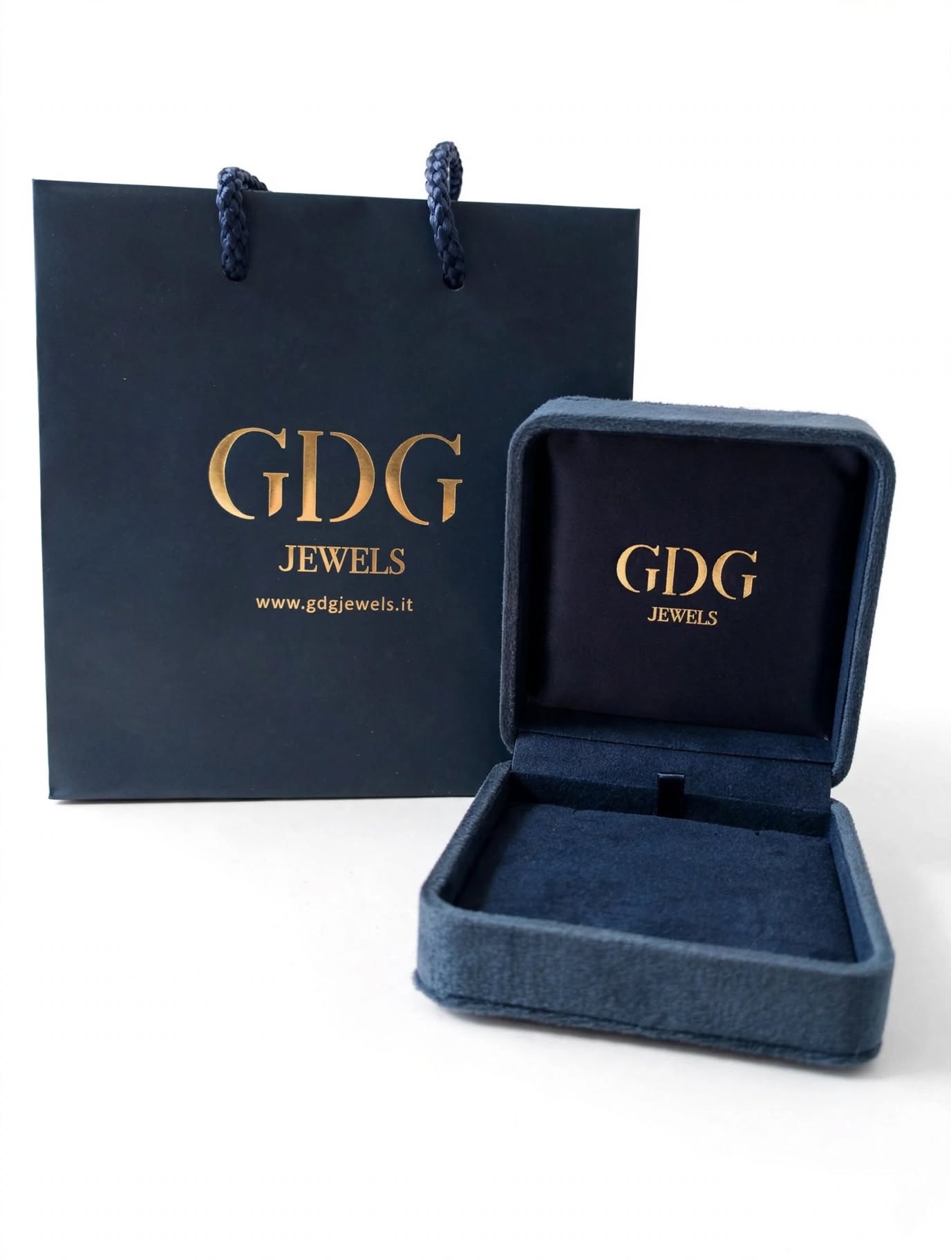 GDG Jewels collana veneziana in oro bianco 750 con pendente punto luce e diamanti - Image 3