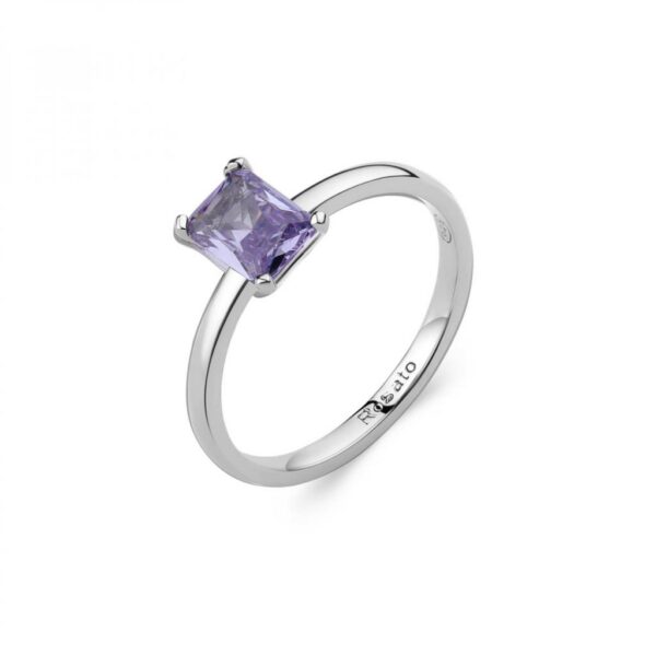 Rosato anello in argento e zircone lavanda collezione Allegra misura 14