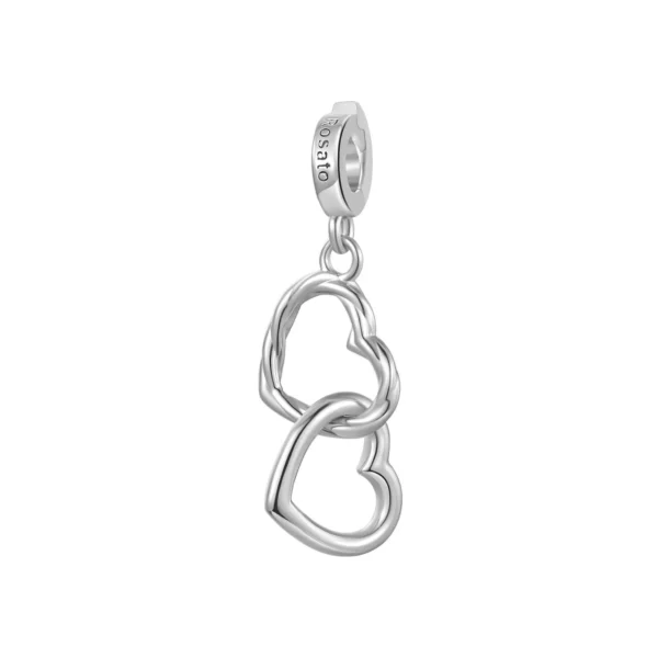 Rosato charm argento due cuori intrecciati 25 mm