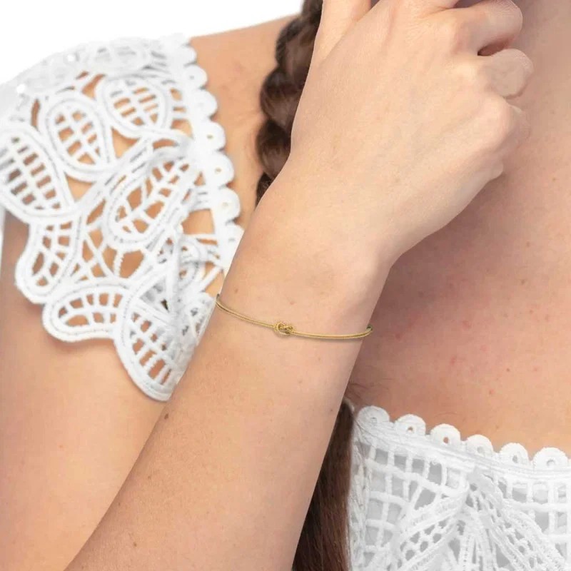 Marlù bracciale foxtail dorato con scritta "Knoted" regolabile - Image 2