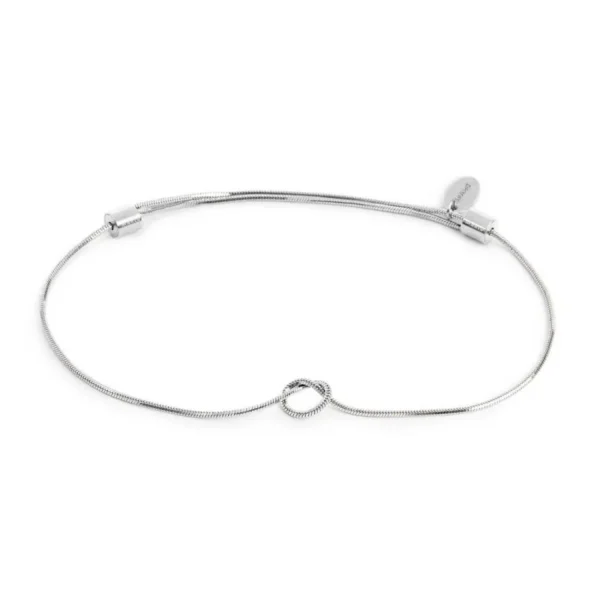 Marlù bracciale snake regolabile color acciaio con scritta "Knoted"