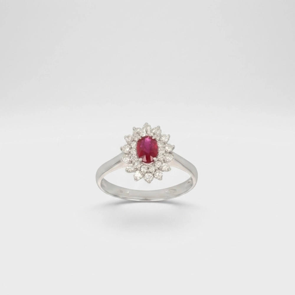 Dalu anello oro bianco con rubini ct 42 e diamanti ct 0.44 - Image 3